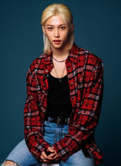 Red Plaid Cross Pattern Shirt | Felix - Stray Kids