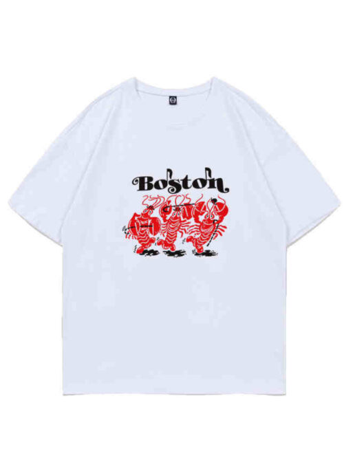 White “Boston” Print T-Shirt | Taehyung – BTS