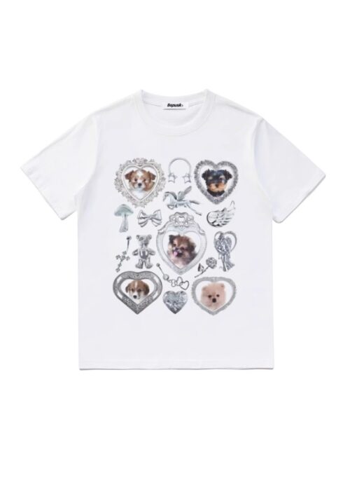 White Chrome Framed Puppy T-Shirt | Shuhua – (G)I-DLE