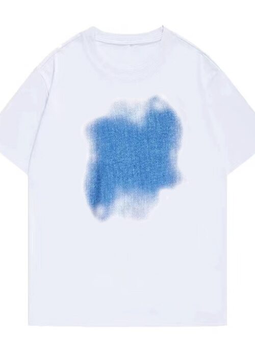 White Faded Denim Print T-Shirt | Sanha - Astro