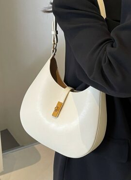 White Faux Leather Hobo Bag | Baek Seok Ryu – Love Next Door