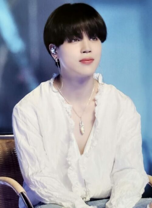 White Ruffled Lining Long Sleeve Shirt | Jimin – BTS