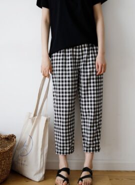 Black And White Checkered Ankle Pants | Sunoo – Enhypen