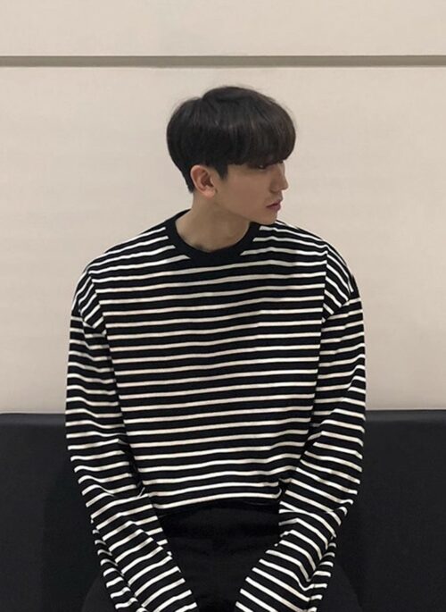 Black Classic Striped Long Sleeve T-Shirt | RM - BTS