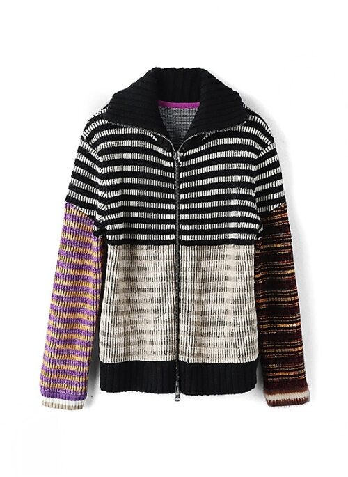 Black Striped Zip-Up Knitted Jacket | Ni-Ki – Enhypen