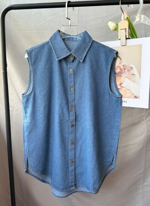 Blue Sleeveless Denim Top | Baek Seok Ryu – Love Next Door