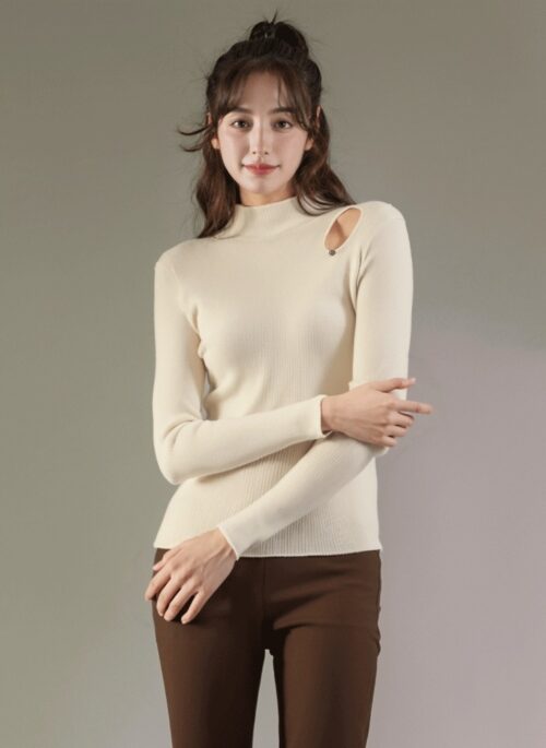 Chic Hollow Design Knit Sweater Top