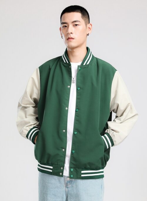 Green Snap-Button Baseball Jacket | Dino - Seventeen