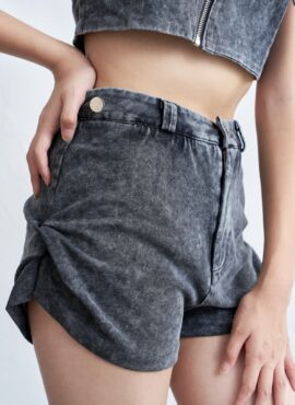 Grey Washed Denim Shorts| Winter – Aespa