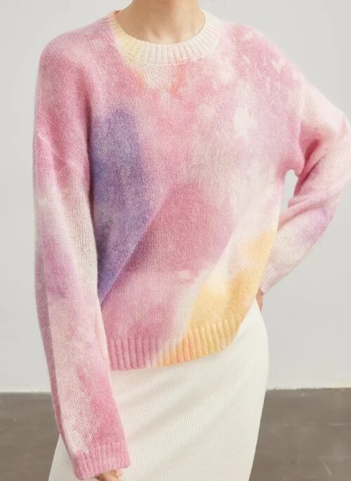 Pink Gradient Tie-Dye Knit Sweater | Suga - BTS