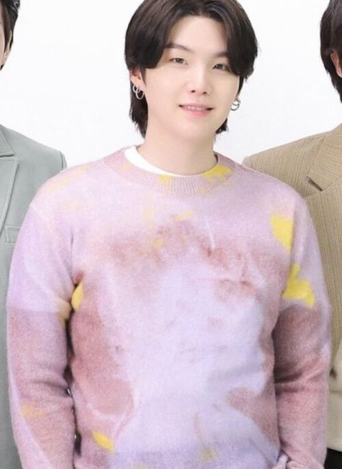 Pink Gradient Tie-Dye Knit Sweater | Suga - BTS