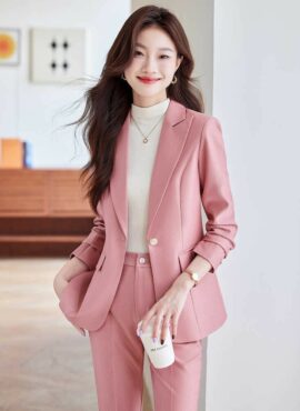 Pink Suit Blazer And Pants Set | Kang Bit Na – The Judge From Hell