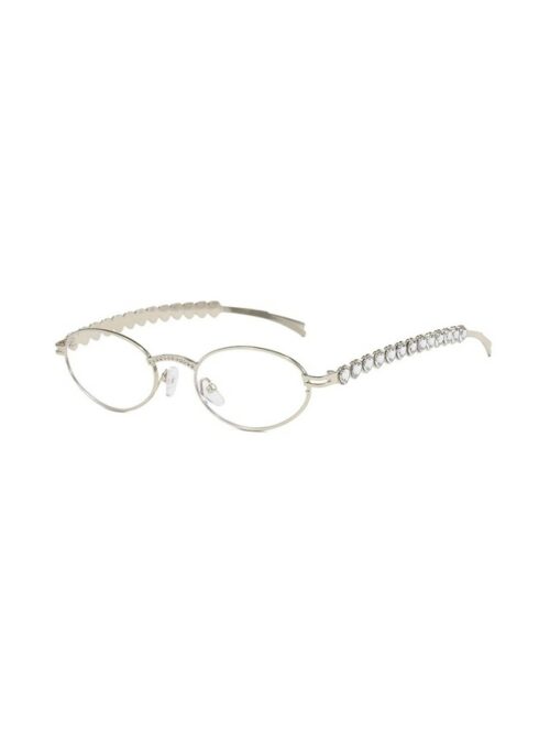 Silver Heart Rhinestones Glasses | Seeun - STAYC