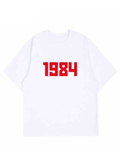 White 1984 Crewneck T-Shirt | Mingyu - Seventeen