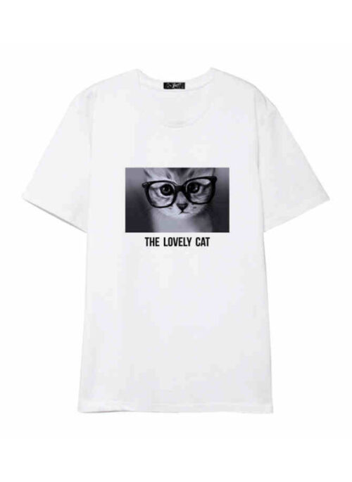 White “The Lovely Cat” Crewneck T-Shirt | Jimin – BTS