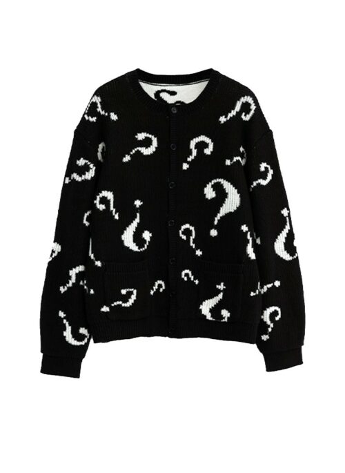 Black Question Mark Logo Cardigan | Rose – BlackPink