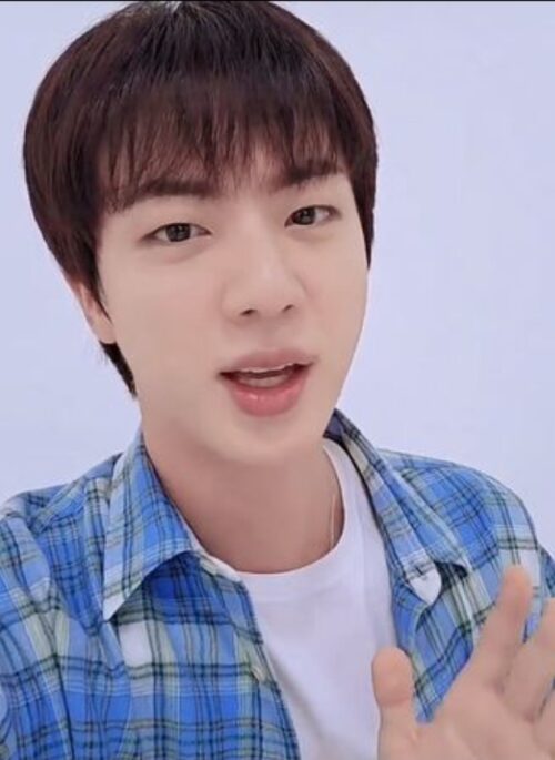 Blue Faded Plaid Shirt | Jin – BTS