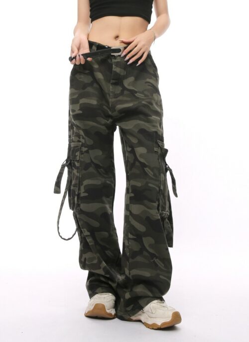 Green Camouflage Pocket Strap Pants | Sunghoon – Enhypen