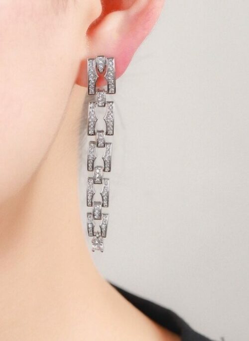 Silver Square Link Chain Tassel Earrings | Kang Bit Na – The Judge From Hell