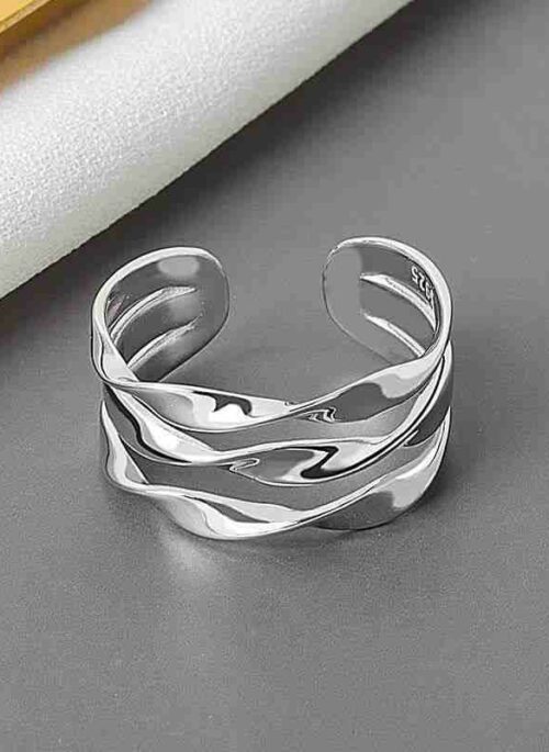 Silver Wavy Band Open Ring | Seungmin – Stray Kids