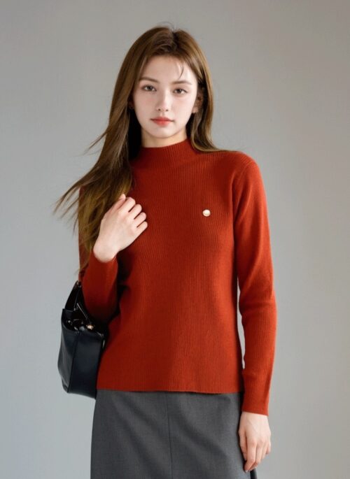 Unique High Neck Fleece Sweater