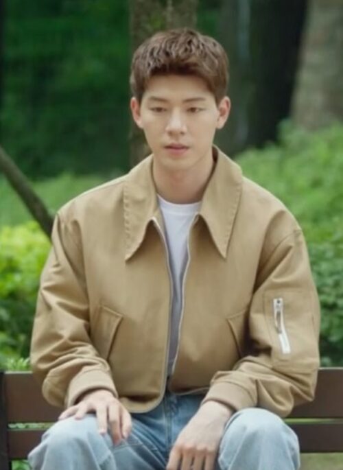 Beige Collared Side Pockets Jacket | Kang Hae Joon - Family By Choice