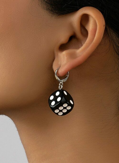 Black Diamond Dice Earrings | Yoshi - Treasure