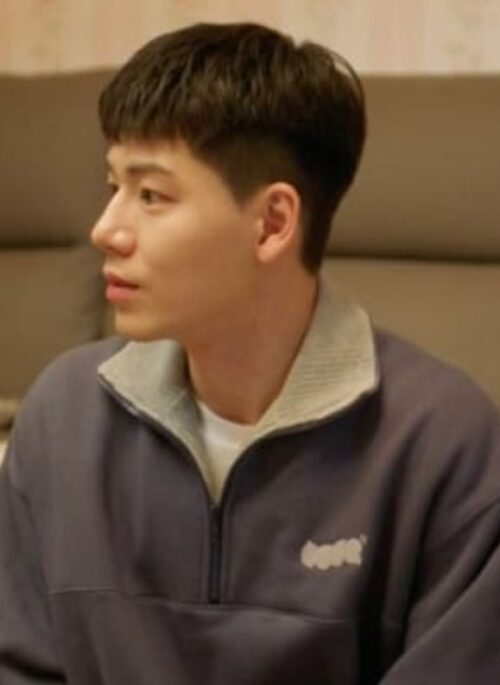 Blue Half-Zipped Cozy Sweatshirt | Kang Hae Joon - Family By Choice