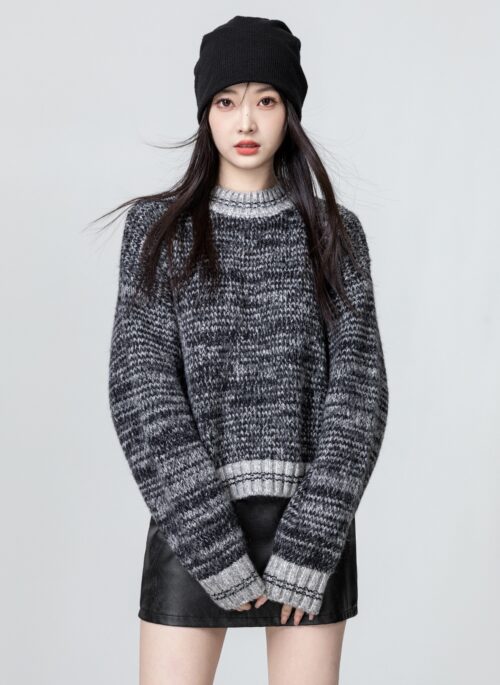 Cozy Grey Round Neck Sweater