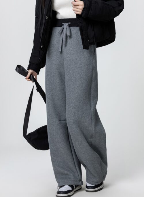 Dark Gray Thickened Wideleg Sweatpants