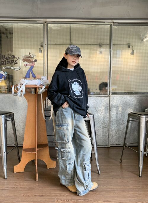 Light Blue Multi-Pockets Cargo Jeans | Taehyun - TXT