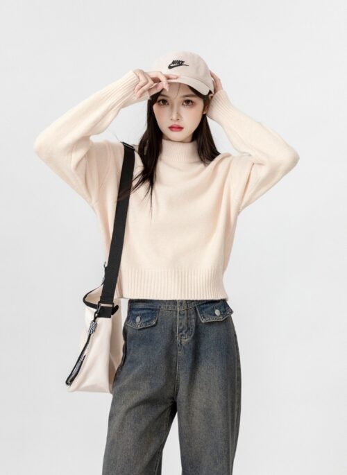 New Cozy Knit High Neck Sweater