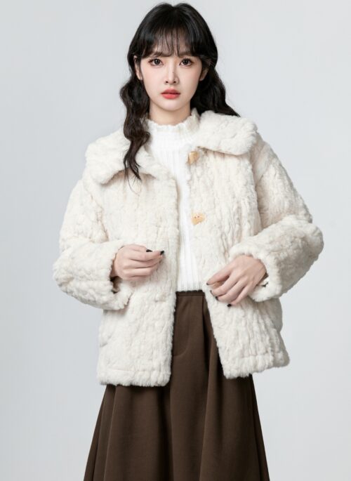 Shearling Wool Cardigan Coat