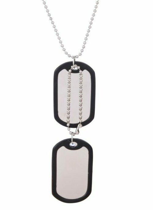 Silver And Black Dog Tag Necklace | Changbin - Stray Kids