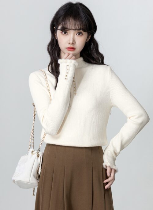 Soft Knit Fur-Lined Sweater