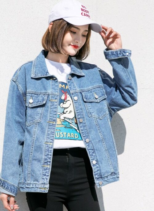 Spring Wash Denim Jacket Trendy Casual