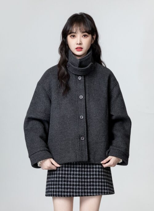 Vintage Dark Gray Wool Coat