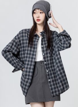 Vintage Plaid Loose Shirt