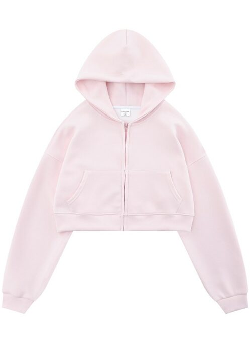 Baby Pink Short Hooded Jacket | Yunah – ILLIT