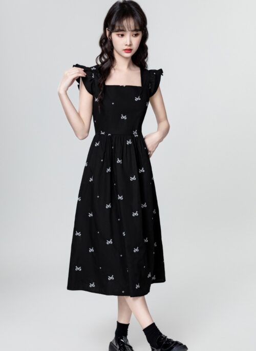 Black Bow French Style Dress