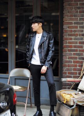 Black Chic Faux Leather Jacket | Bambam – GOT7