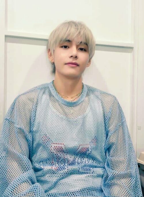 Blue See-Through Fishnet T-Shirt | Taehyung – BTS