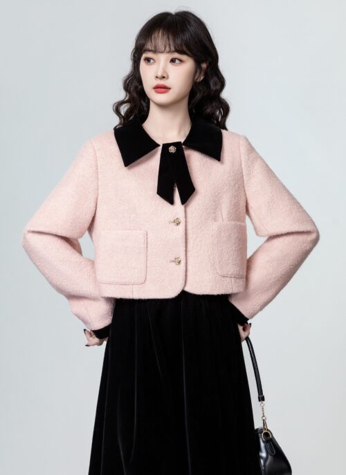 Chanel Style Pink Color Block Jacket