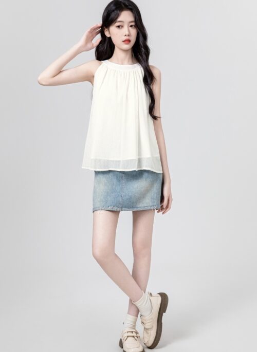 Chiffon Halter Sleeveless Blouse