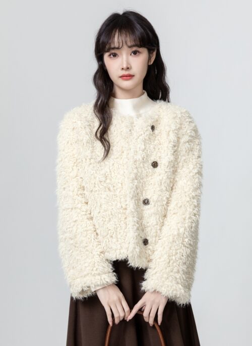 Faux Shearling Thick Warm Cardigan Jacket