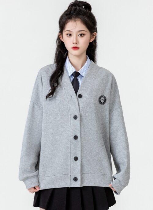 Gray Casual Cardigan Jacket