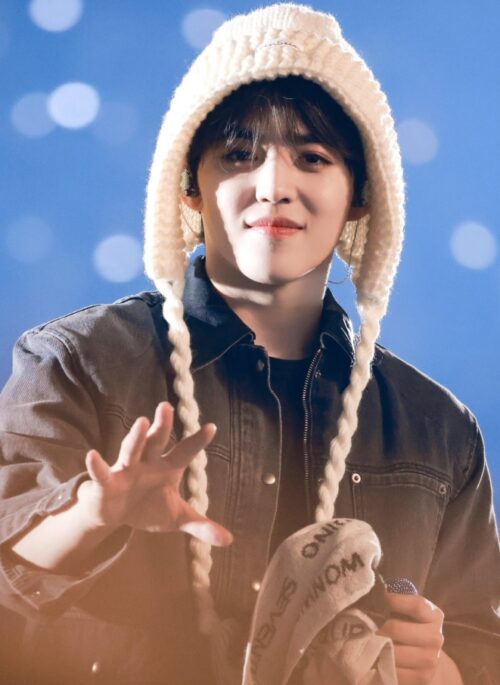 Off-White Knitted Hat With Braided Strings | S.Coups - Seventeen