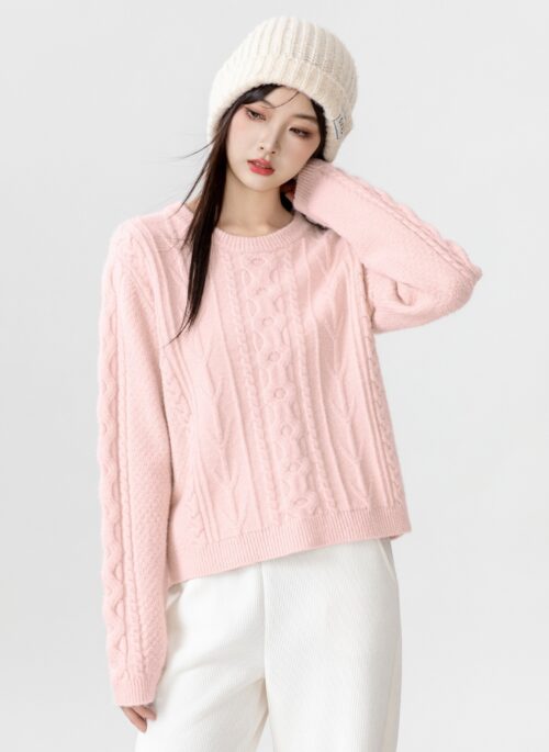 Pink Chunky Knit Sweater