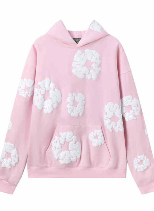 Pink Cotton Wreath Pattern Hoodie | Danielle - NewJeans