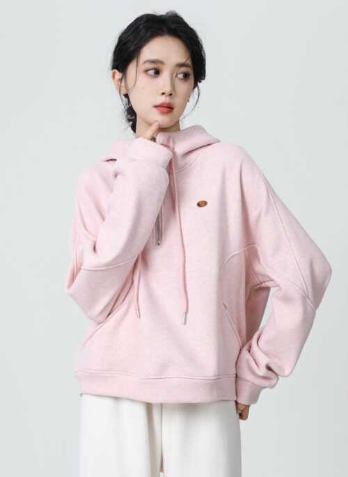 Pink Fleece Pullover Hoodie